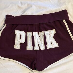 PINK Victoria's Secret Women's Maroon Athletic Shorts